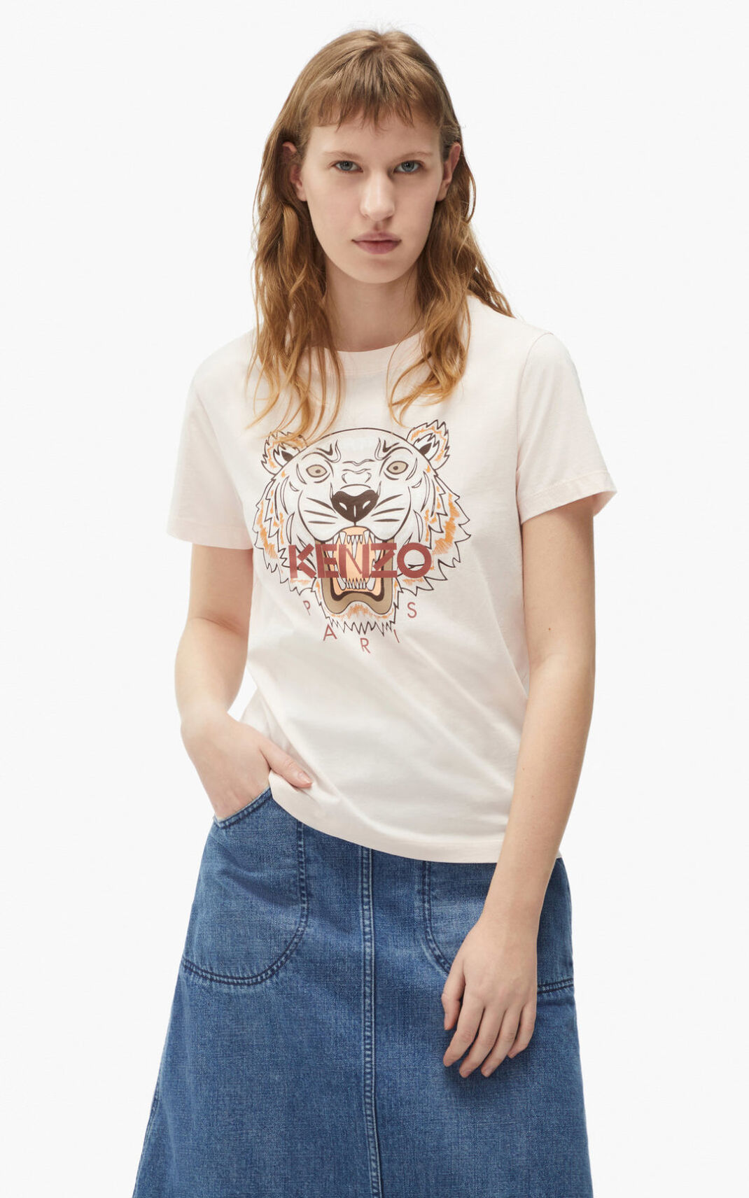 Kenzo Tiger T-shirt Dames Roze | 36452AYIU